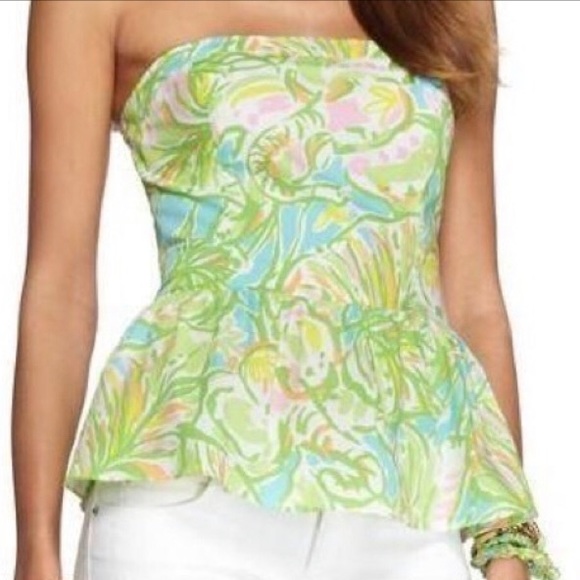 Lilly Pulitzer Pattern Strapless Top - Picture 4 of 4